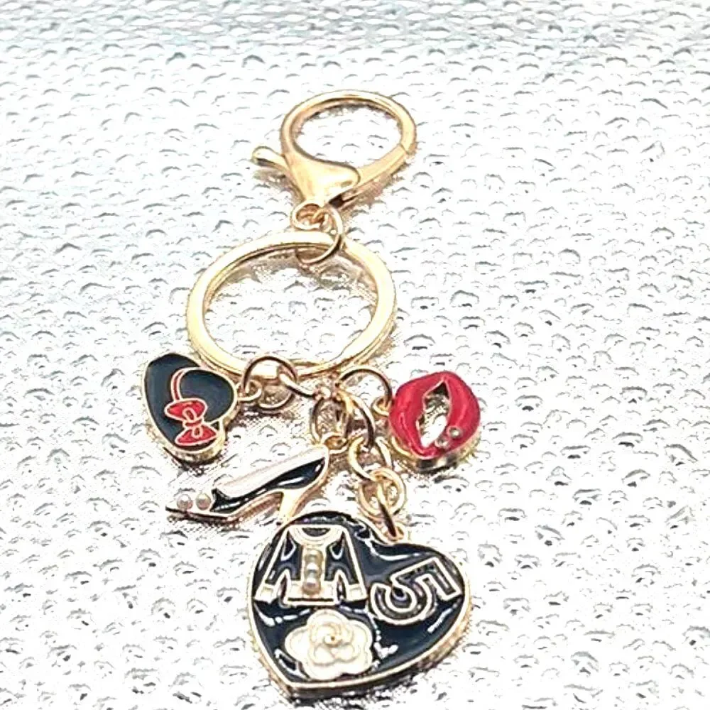 Heart, Lips, Hat and Shoe Purse Charm Keychain - NEW!
